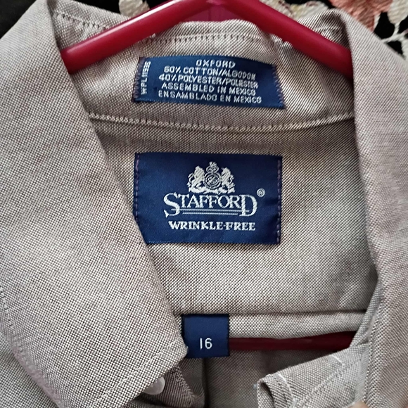 Stafford Gray Casual Button Down Shirt - Picture 1 of 3